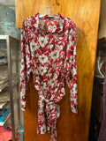 24 Boohoo Floral Dress wrap bow tie  in Red