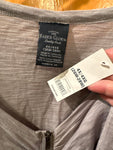 Faded Glory 26/28 V-Neck zip Top Soft Grey with Front Ruched Women's