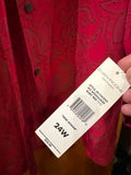 24 Vintage Evan-Picone 100% Silk Women's Silky Blouse in Ruby Red