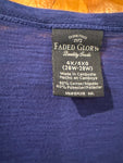 Faded Glory 26/28  Size 4X/4XG Ruched Zip Top  Stylish Blue Women's