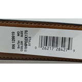 NOS NEW 34-36 M Tommy Hilfiger Reversible Leather Belt Brown/Tan Adjustable Silver Tone Buckle