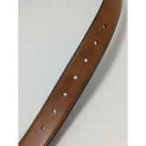 NOS NEW 34-36 M Tommy Hilfiger Reversible Leather Belt Brown/Tan Adjustable Silver Tone Buckle