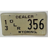 1978 13 DLR 356 Cream Dealer Wyoming License Plate Porsche
