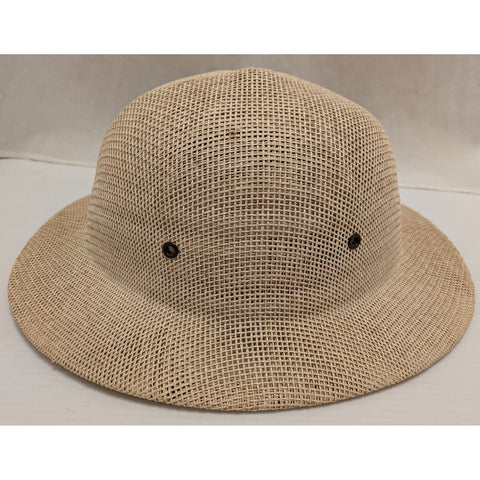 Brookstone Straw Sun Safari Hat Pith Jungle Jumanji Costume Lion Tamer Traveler Halloween Vintage 91785 USA