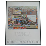 22x28 Happy Bud Service Station Ralph Fasanella 1970 Judith L. Posner Assoc Inc Print Poster Paper Framed