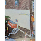22x28 Happy Bud Service Station Ralph Fasanella 1970 Judith L. Posner Assoc Inc Print Poster Paper Framed