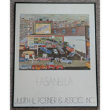 22x28 Happy Bud Service Station Ralph Fasanella 1970 Judith L. Posner Assoc Inc Print Poster Paper Framed