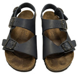 38 L7 M5 Birkis Milano Slingback Navy Blue Leather Double-Strap Sandals EU 38 US 7 Germany Made