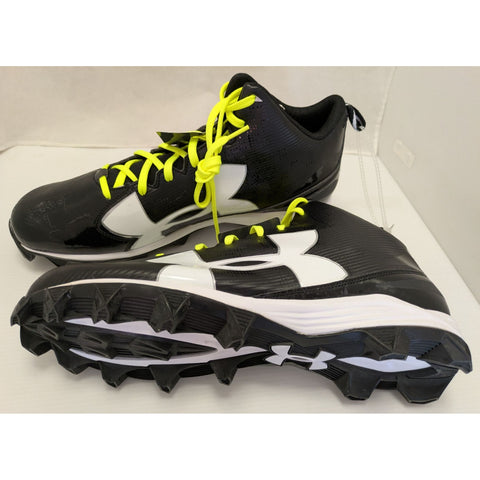16 Men's Under Armour UA Crusher RM Black White Football Cleats Synthetic 1286600-001 Lightweight