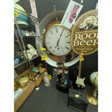 OVERVIEW BOOTH 88 1960s Large Wall Clock Roman Numerals Round Gold Trim Home Decor