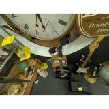OVERVIEW BOOTH 88 1960s Large Wall Clock Roman Numerals Round Gold Trim Home Decor