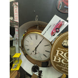 OVERVIEW BOOTH 88 1960s Large Wall Clock Roman Numerals Round Gold Trim Home Decor