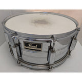 14" x7" Pearl Export Chrome Snare Drum Aquarian Head 124369 Taiwan Percussion