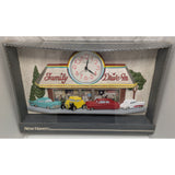 New Haven Family Drive-In Wall Clock Retro 3D Scene Plastic Battery-Powered