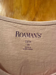 22/24 Roaman's Plus Size Soft Pink Tee