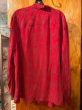 24 Vintage Evan-Picone 100% Silk Women's Silky Blouse in Ruby Red