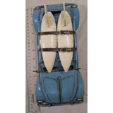 11" Tin Blue White 1960s VW Beetle Bug Surfboard Metal Tabletop Décor Model Volkswagen Metal