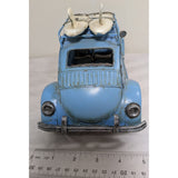 11" Tin Blue White 1960s VW Beetle Bug Surfboard Metal Tabletop Décor Model Volkswagen Metal