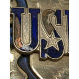 US Rentals Ornate Western Belt Buckle Vintage Silver Blue Floral Design