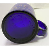 2 Gold City Skyline Libbey USA Cobalt Blue Coffee Mug Denver ? Mountains Glass