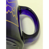 2 Gold City Skyline Libbey USA Cobalt Blue Coffee Mug Denver ? Mountains Glass