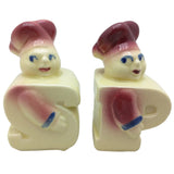 Anthropomorphic Shawnee Baker Man Chef Salt and Pepper Shakers 3.5" Vintage Ceramic Pottery