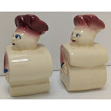 Anthropomorphic Shawnee Baker Man Chef Salt and Pepper Shakers 3.5" Vintage Ceramic Pottery