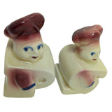Anthropomorphic Shawnee Baker Man Chef Salt and Pepper Shakers 3.5" Vintage Ceramic Pottery