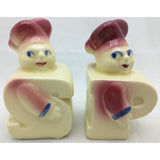 Anthropomorphic Shawnee Baker Man Chef Salt and Pepper Shakers 3.5" Vintage Ceramic Pottery