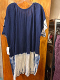 26/28 Ellos Plus Navy Blue Tie-Dye Tunic Size 26/28