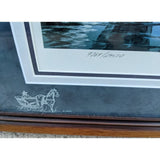 Almost Home Terry Redlin Signed Print Numbered 9264/29500 Limited Church Farm Sleigh Etched Glass