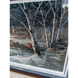 Almost Home Terry Redlin Signed Print Numbered 9264/29500 Limited Church Farm Sleigh Etched Glass