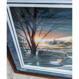 Almost Home Terry Redlin Signed Print Numbered 9264/29500 Limited Church Farm Sleigh Etched Glass