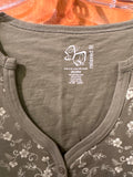 26/28 Fashion bug Relaxed Fit Floral Print T-Shirt Y2K  - Green