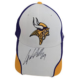 NEW L XL SIGNED Jared Allen Vikings Reebok NFL Football Hat Baseball Cap White Purple Yellow