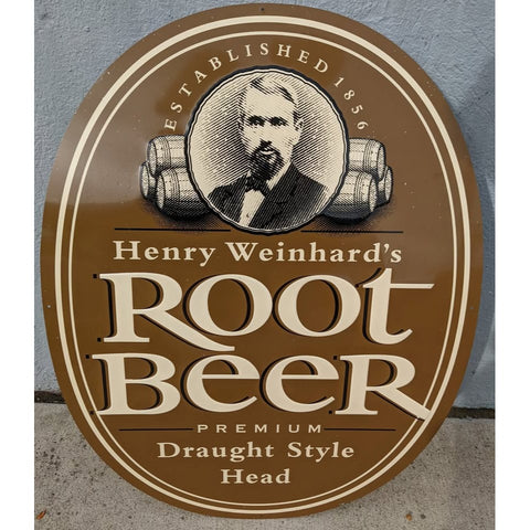 Root Beer 33X26 Henry Weinhard Metal Tin Sign Modern Repro Draught Style Head Premium Rootbeer