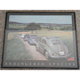 16x20" Endangered Species Framed Split Window VW Beetle Poster Bug Print Vintage Classic Car