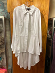 24 Stylish Lane Bryant White hi-lo Long button-up Shirt - Size 24