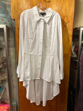 24 Stylish Lane Bryant White hi-lo Long button-up Shirt - Size 24