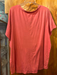 22/24 Lane Bryant Kiss Print V-Neck Tee Coral