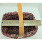 11" 2002 Little Market Old Glory Patriotic Fabric Longaberger Handwoven Small Basket Handle