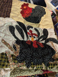 52x72 Chicken Quilt Rooster Hen Blanket Throw Handmade Blocks