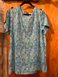 18/20 Woman Within Paisley Print Cold Shoulder Tunic - Size 18/20