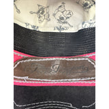 True Religion Rhinestone Heart Embroidered Cotton Stitch Denim Worn Y2K Hat Cap