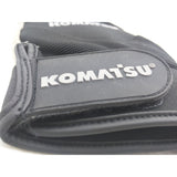 Rare NEW XL Komatsu Work Gloves Gray Grey Black NWOT Hook Loop Touch Closure