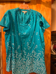 18/20 Woman Within Turquoise Boho Tunic Shirt - Size 18/20