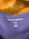 22/24 Comfortable Purple V-Neck Top by Woman Within