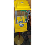 1 Cent Dean Penny Gumball Candy Gum Machine Yellow Hollywood Calif w Stand Vending Vintage