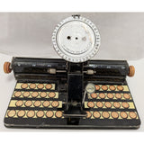1940s Marx Tin Litho Dial Typewriter Metal Mechanical Toy Kids  Pressed Steel Patent Pending