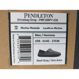 New 9 Men Pendleton Driveway Drop House Slippers Steel Gray Wool Blend Suede Upper